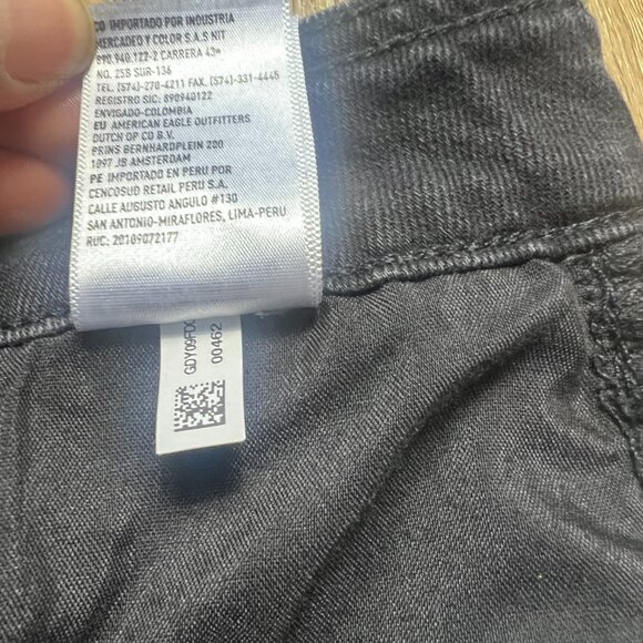 American Eagle Jean Skirt Size 10 Y2K Denim Mini Button Front High Rise A-line - Picture 8 of 9